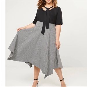 Lane Bryant houndstooth asymmetric skirt!